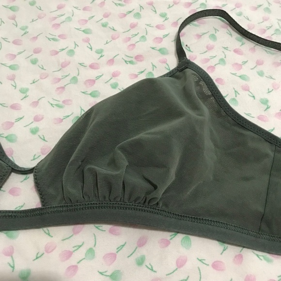 NWT Aerie Sparkly Bralette M Island Breeze Royal Palm Green - Picture 8 of 12